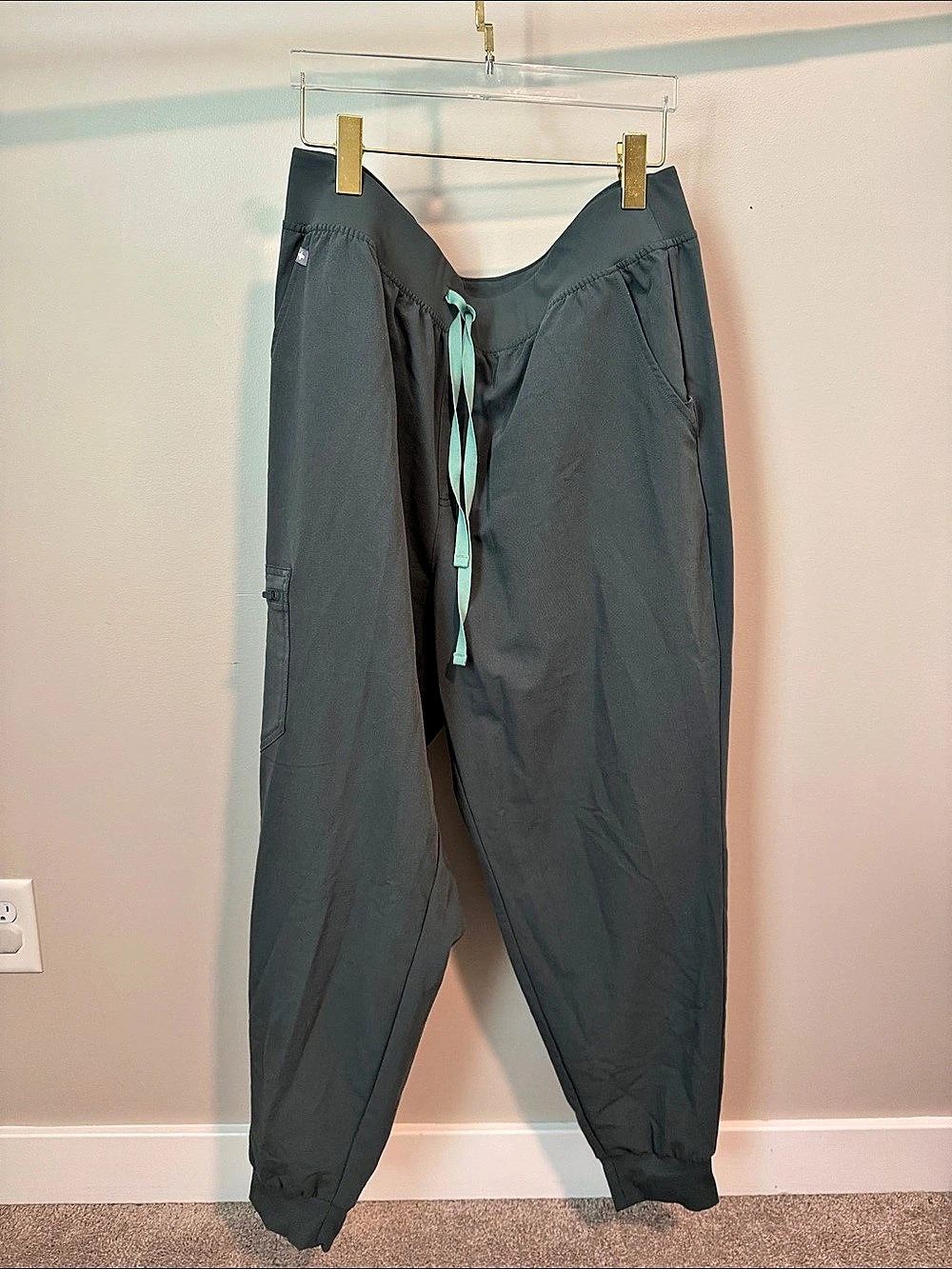 FIGS HW Zamora Jogger Pants in Green Gray color Size XL T